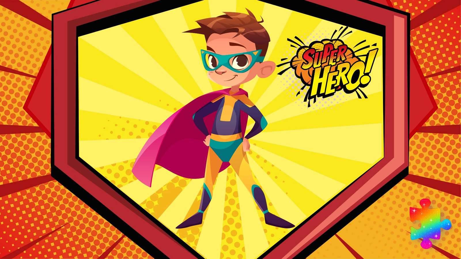 Крутой супергерой пазл онлайн