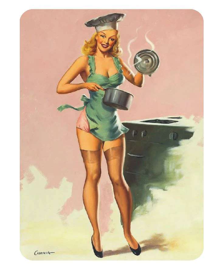 VINTAGE PIN UP - NIÑA COCINANDO rompecabezas en línea