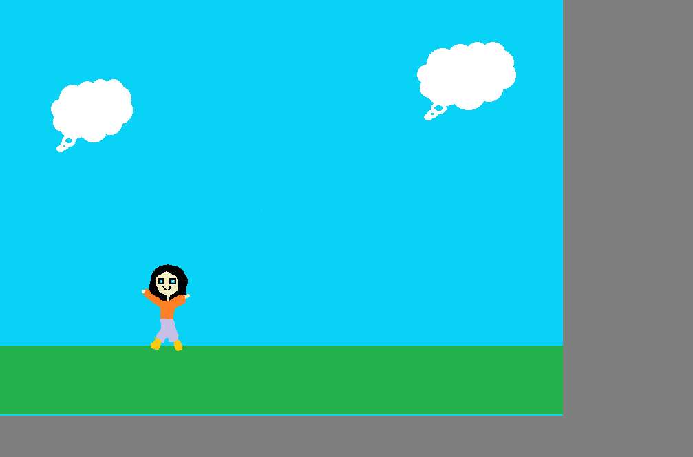 a girl in an empty meadow looking at the clouds online puzzle