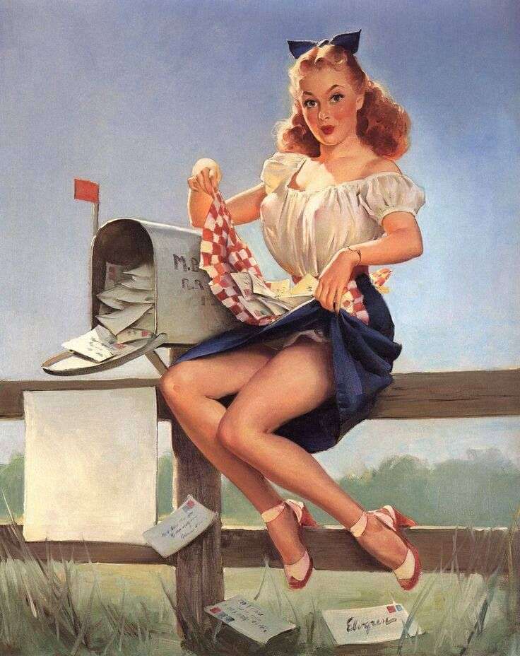 VINTAGE PIN UP - MAILBOX jigsaw puzzle online