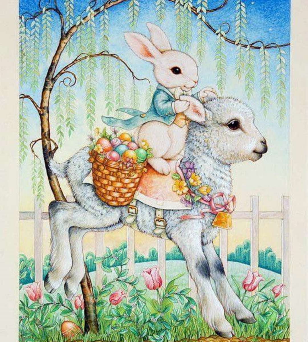 l'agneau et le lapin de pâques puzzle en ligne