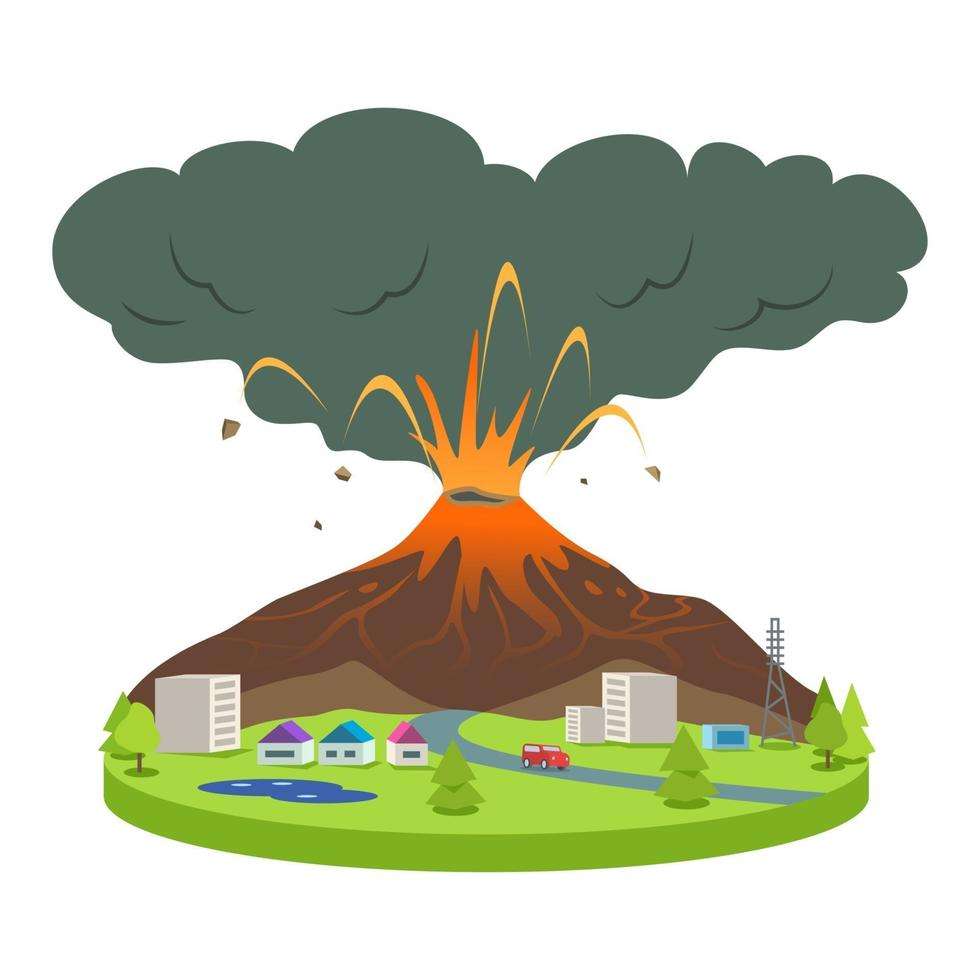 Извержение вулкана онлайн-пазл