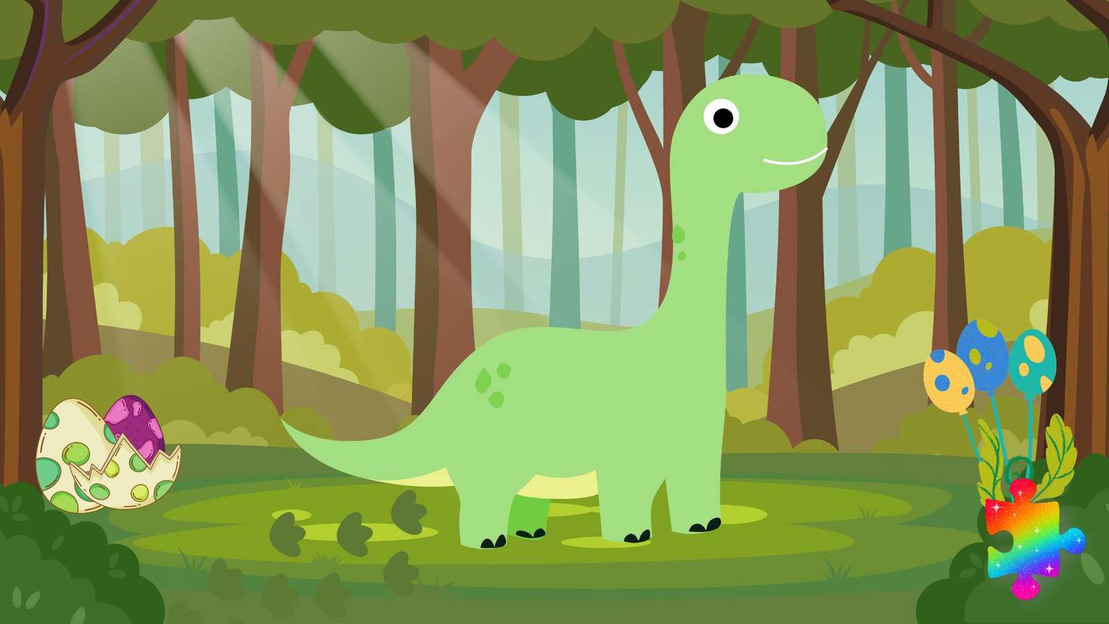 Felice dinosauro puzzle online