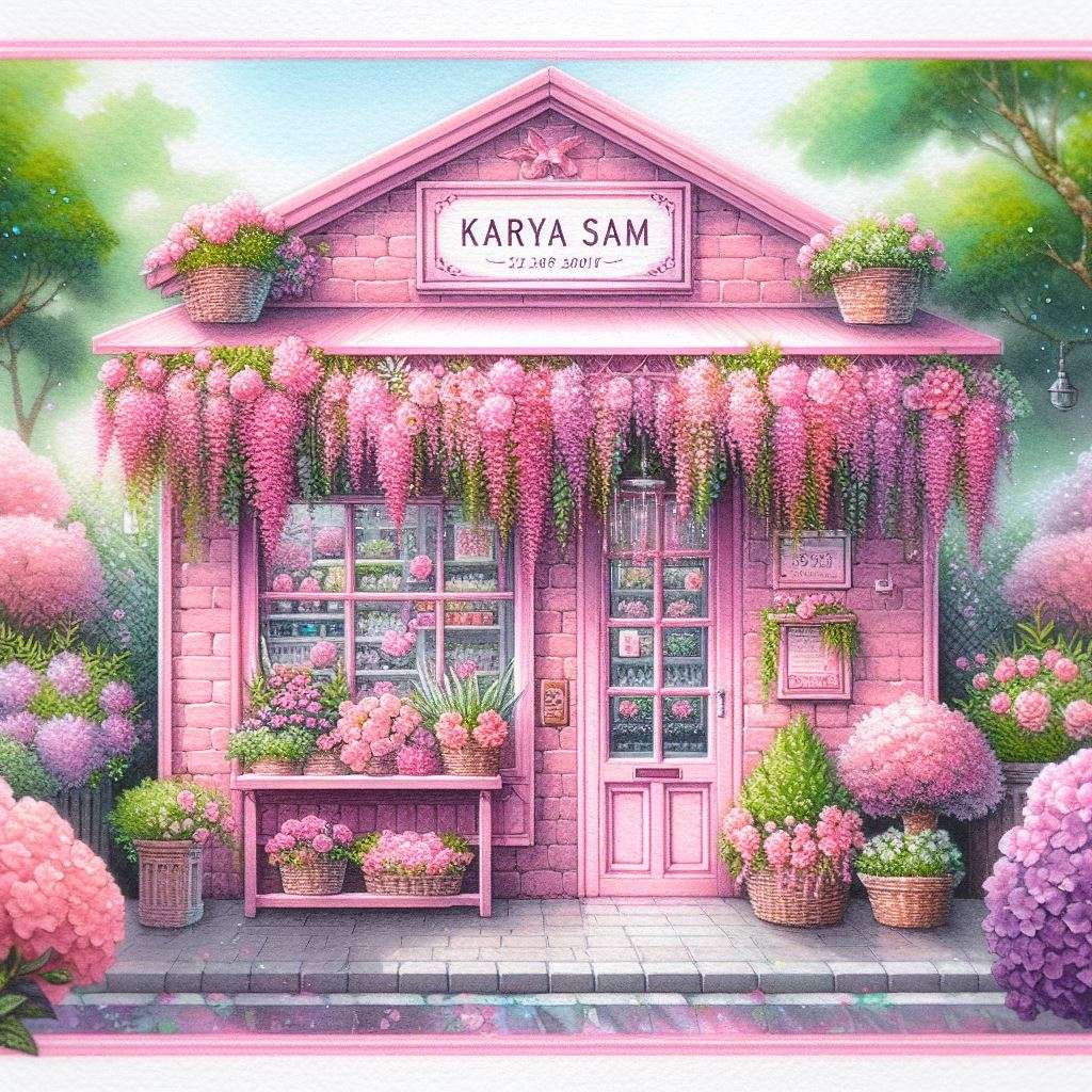 Růžový obchod skládačky online