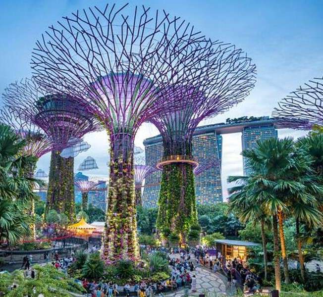 Градини край залива в Сингапур онлайн пъзел