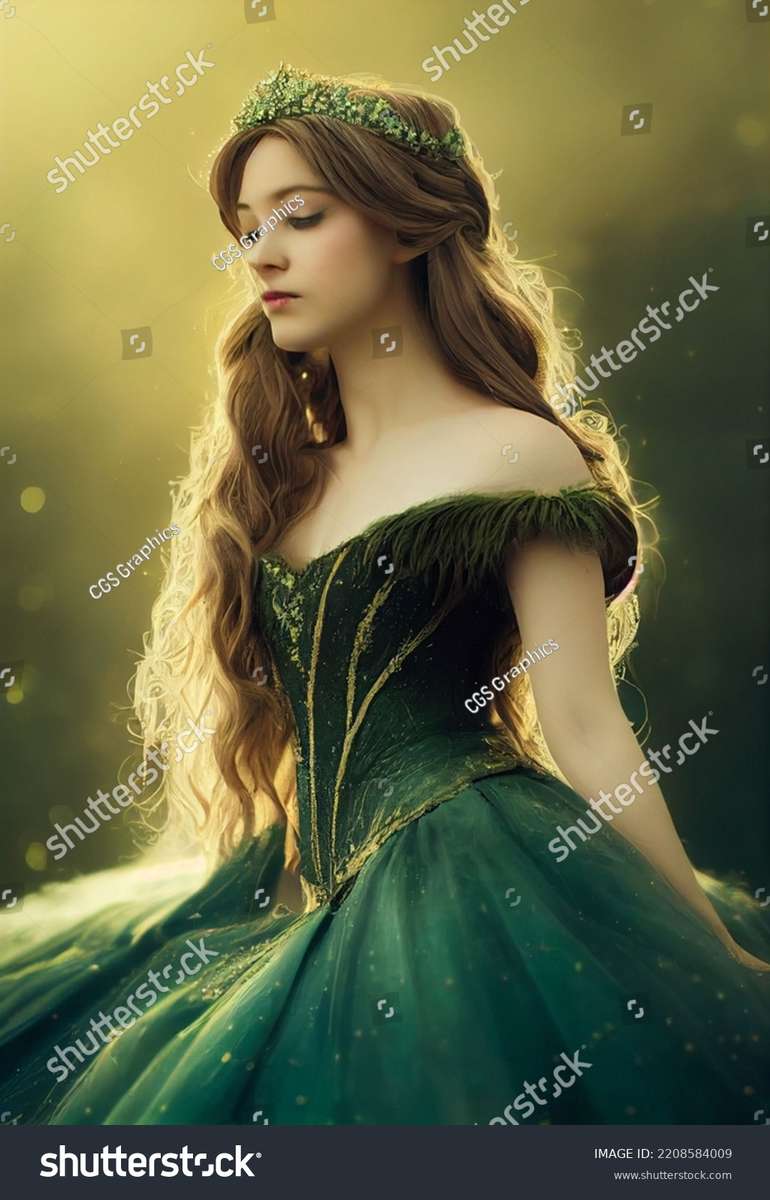зелена принцеса онлайн пъзел