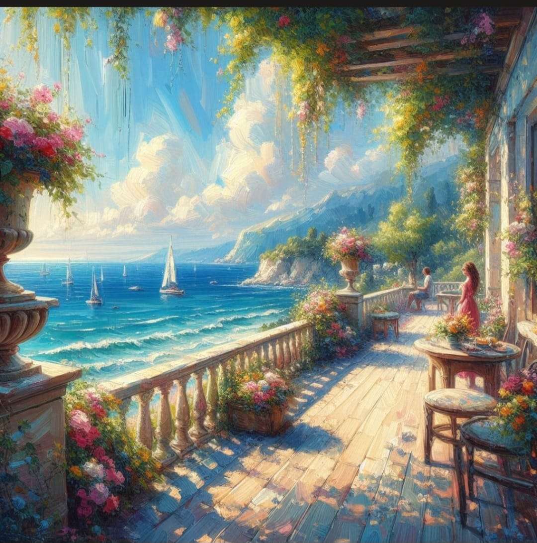 Patio by the ocean online puzzle