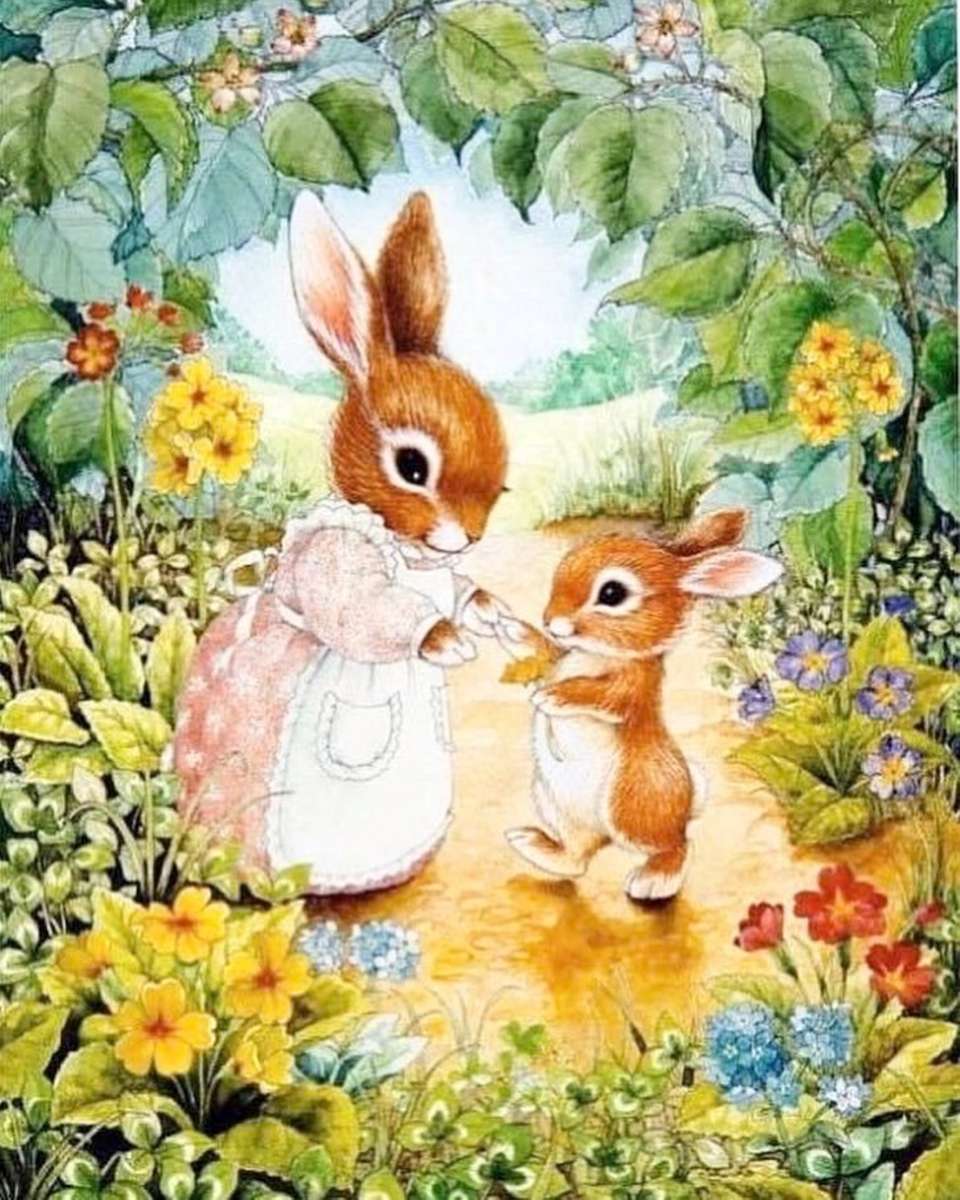 rabbits in the garden jigsaw puzzle online