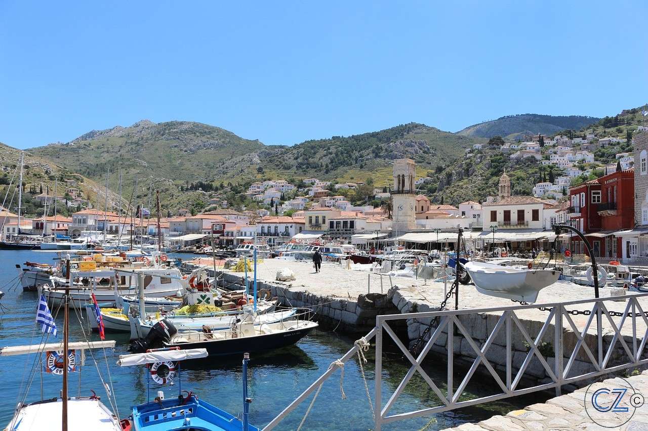 Kikötő, sziget, turizmus online puzzle