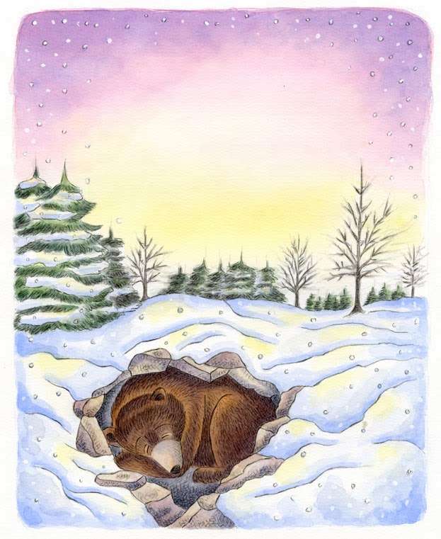 Зимен сън мечка. онлайн пъзел