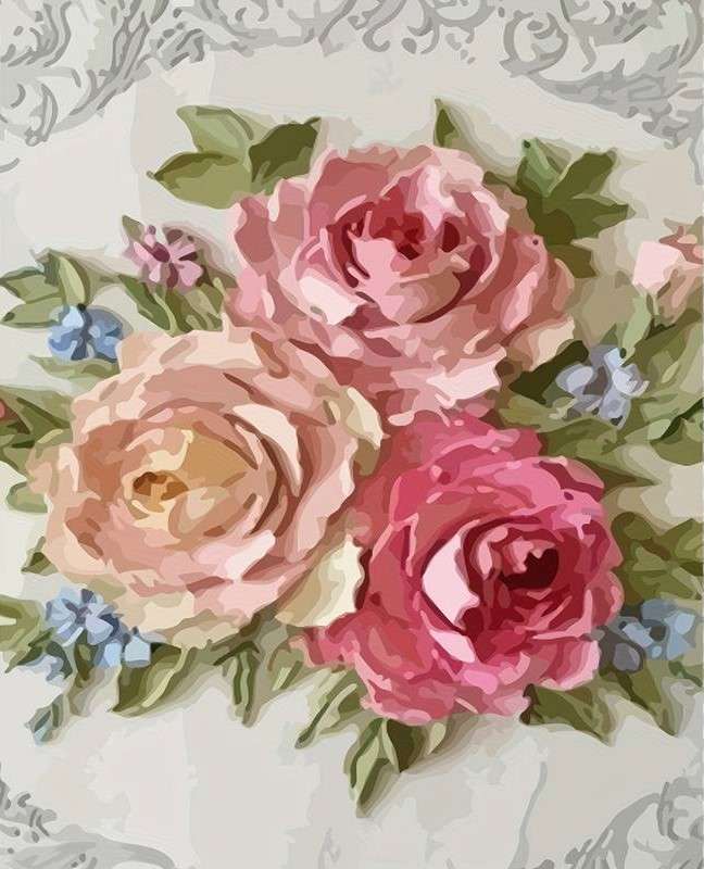 målade rosor Pussel online
