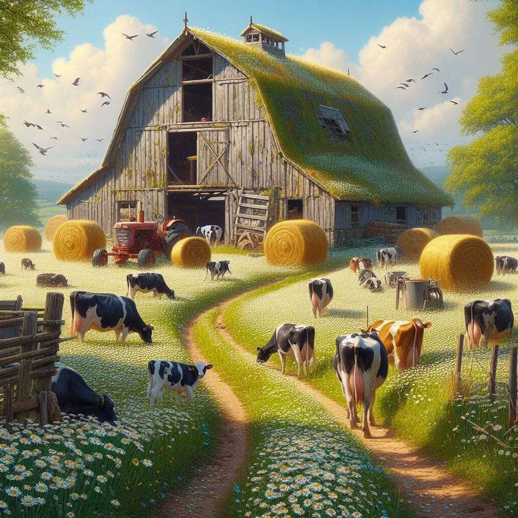 vacas no campo de margaridas puzzle online