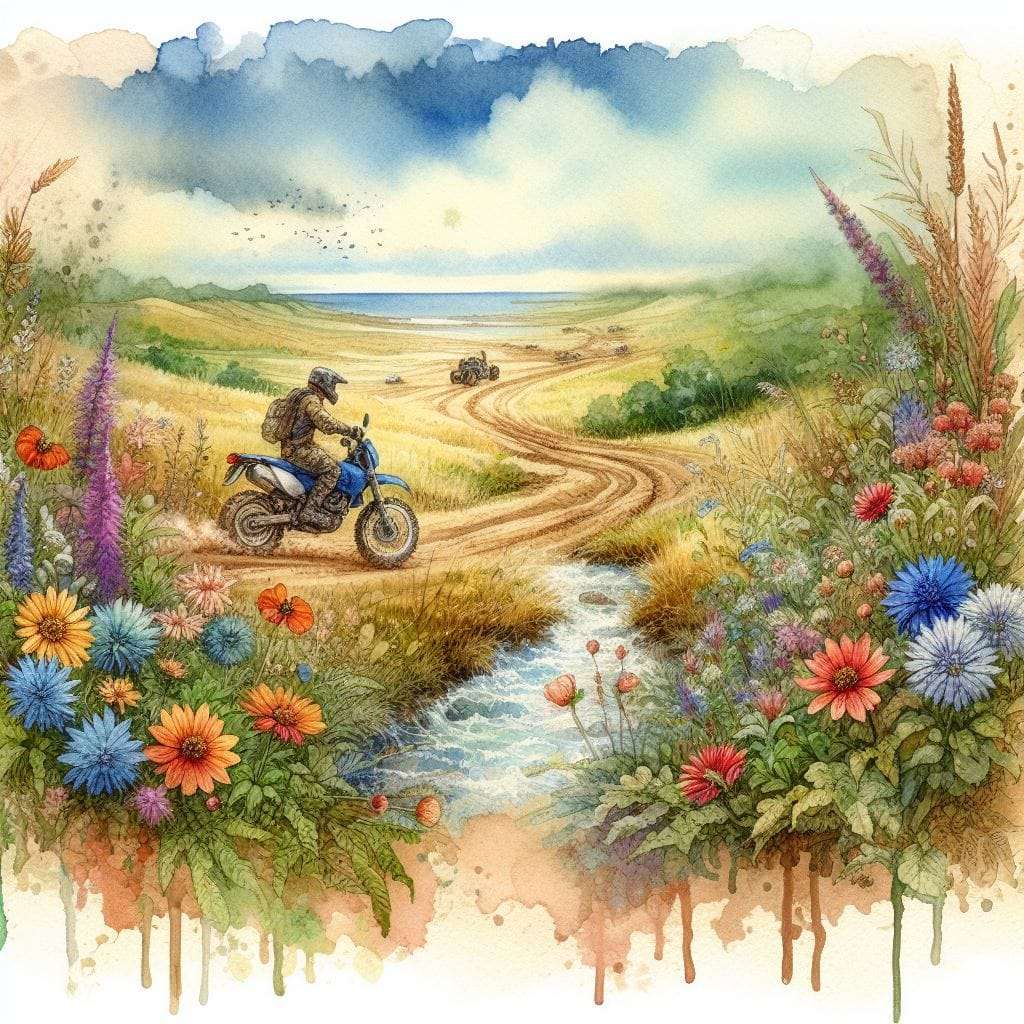 blå terrängmotorcykel och ryttare Pussel online