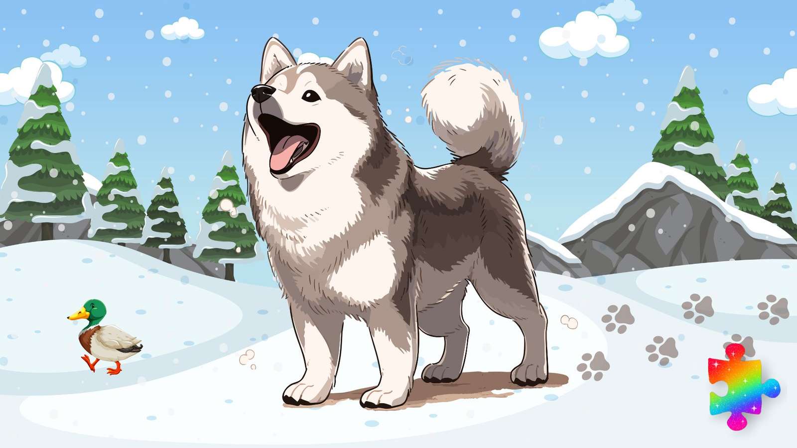 Sneeuw Husky legpuzzel online