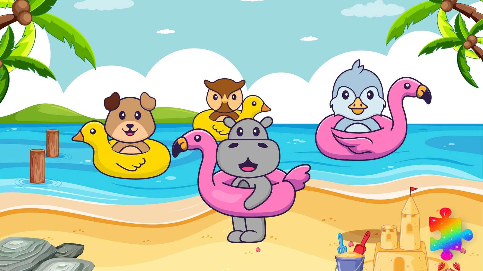 Плажни животни онлайн пъзел