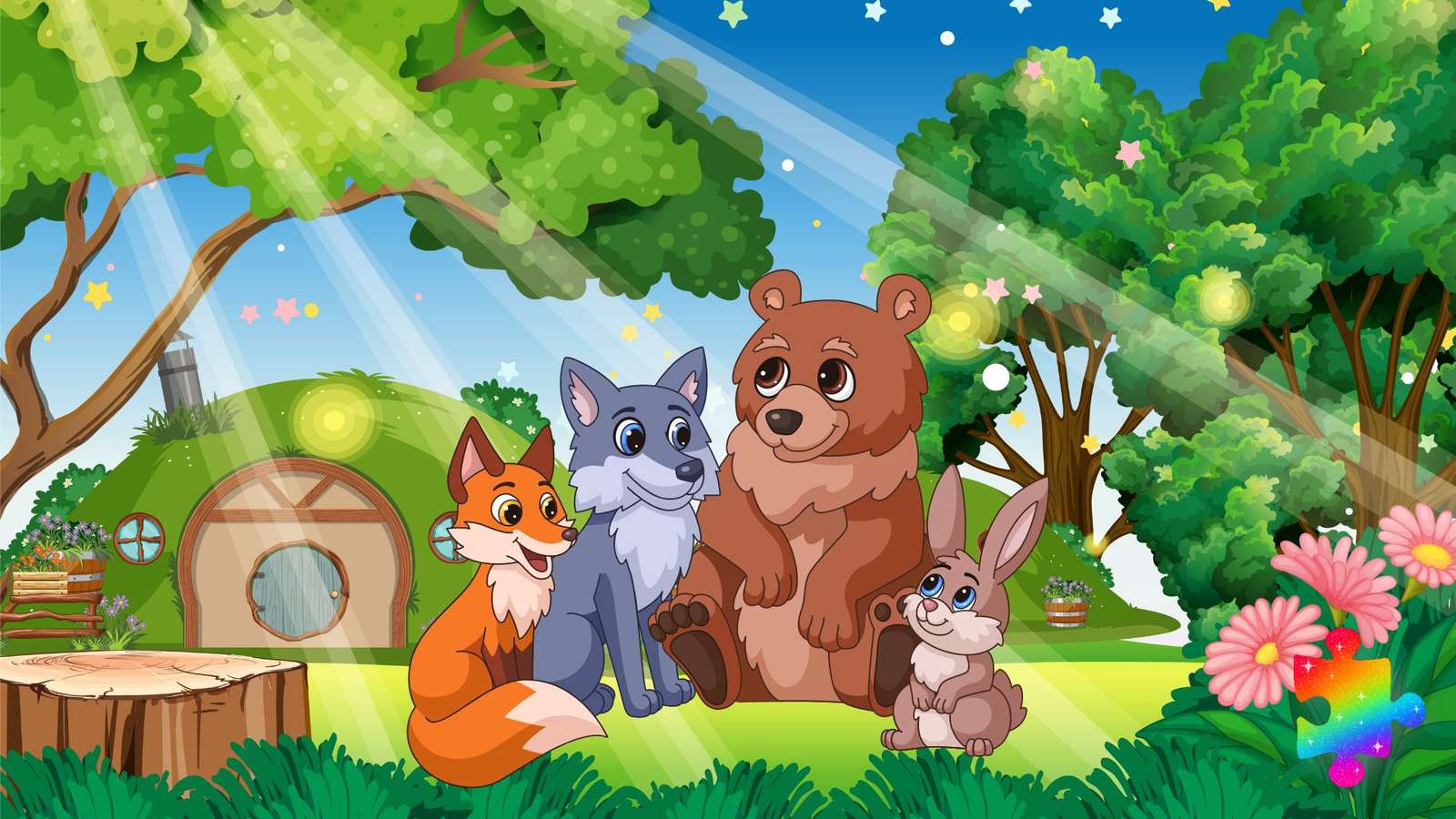 Bos dieren online puzzel