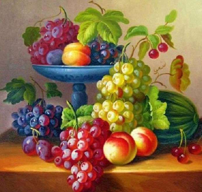 Imagem pintada. Fruta puzzle online