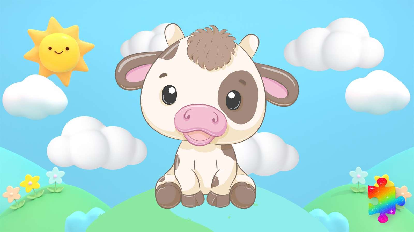 Cute Little Cow jigsaw puzzle online