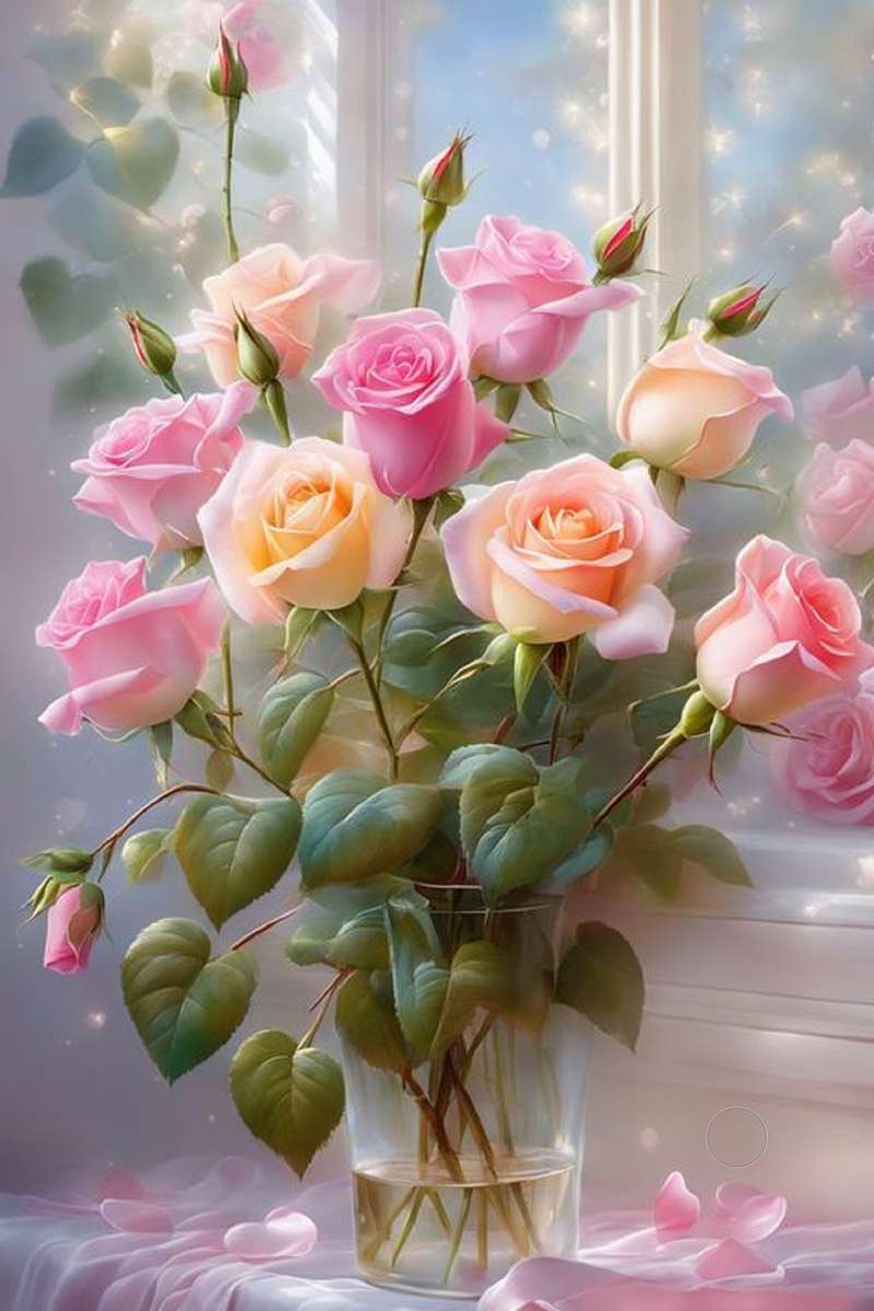 Красиви и нежни рози онлайн пъзел