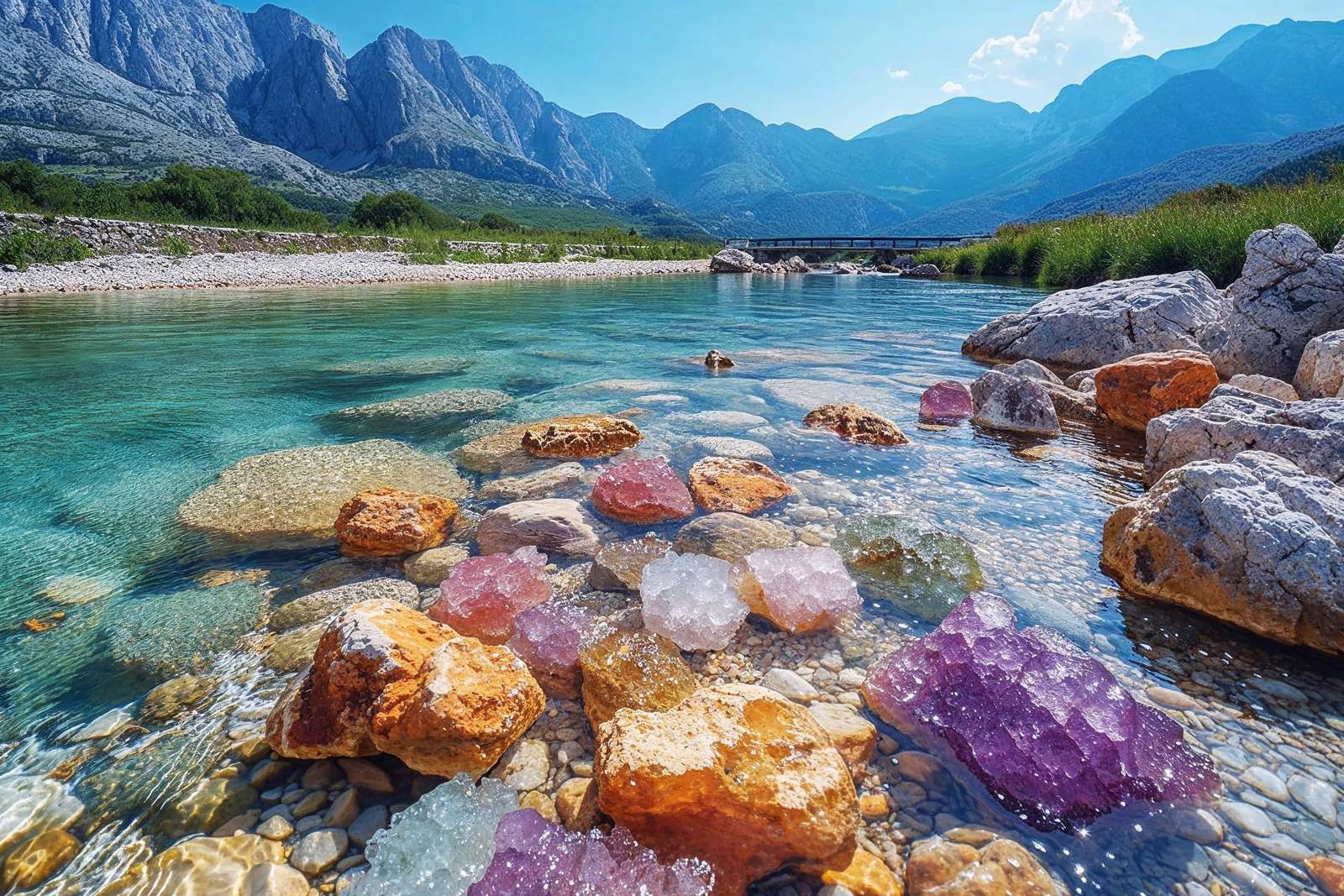 Река от цветни кристали онлайн пъзел