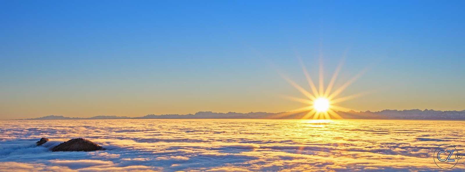 Alperna, soluppgång pussel på nätet