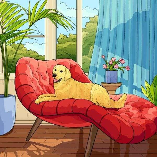Dog on the terrace #276 online puzzle
