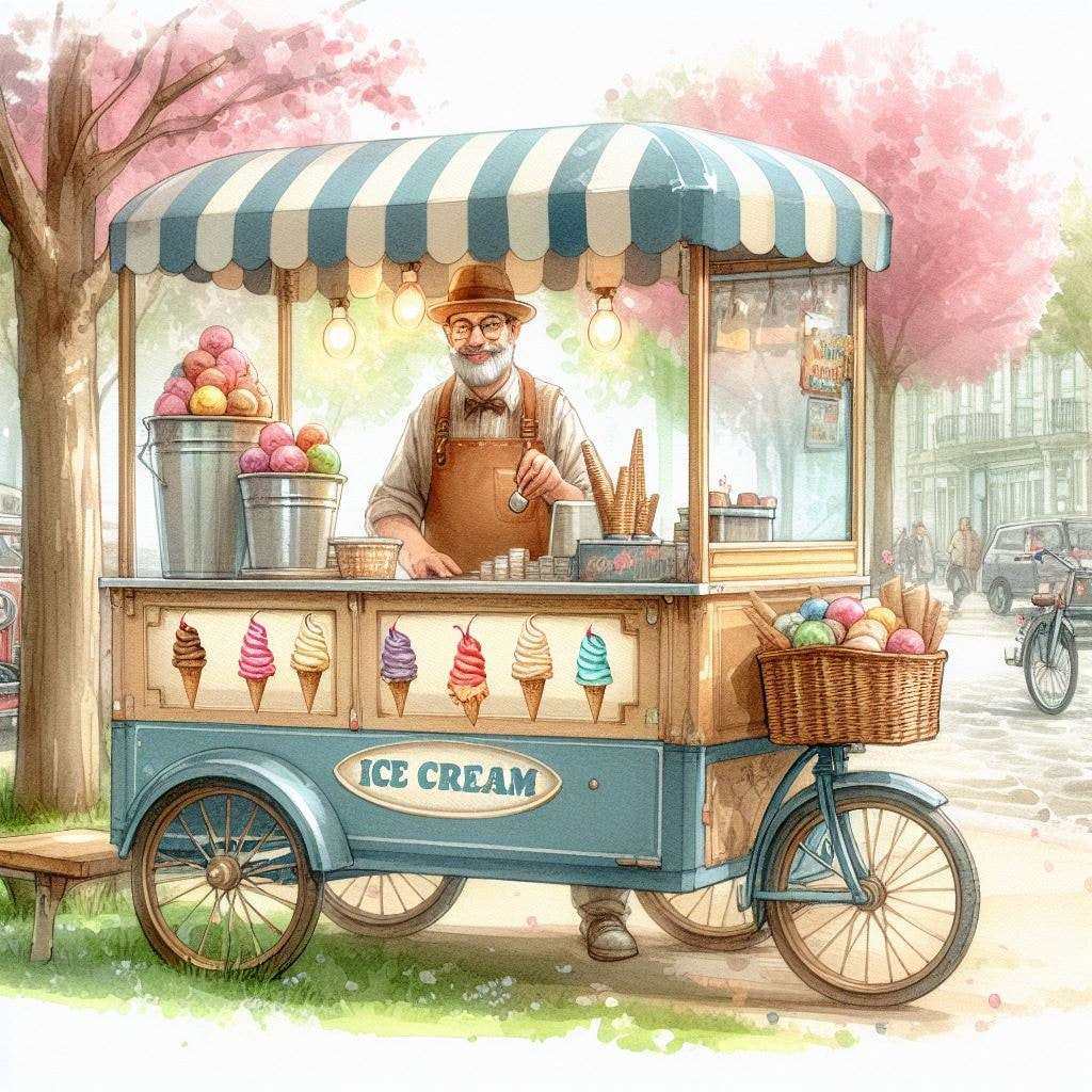 Vozík na zmrzlinu online puzzle