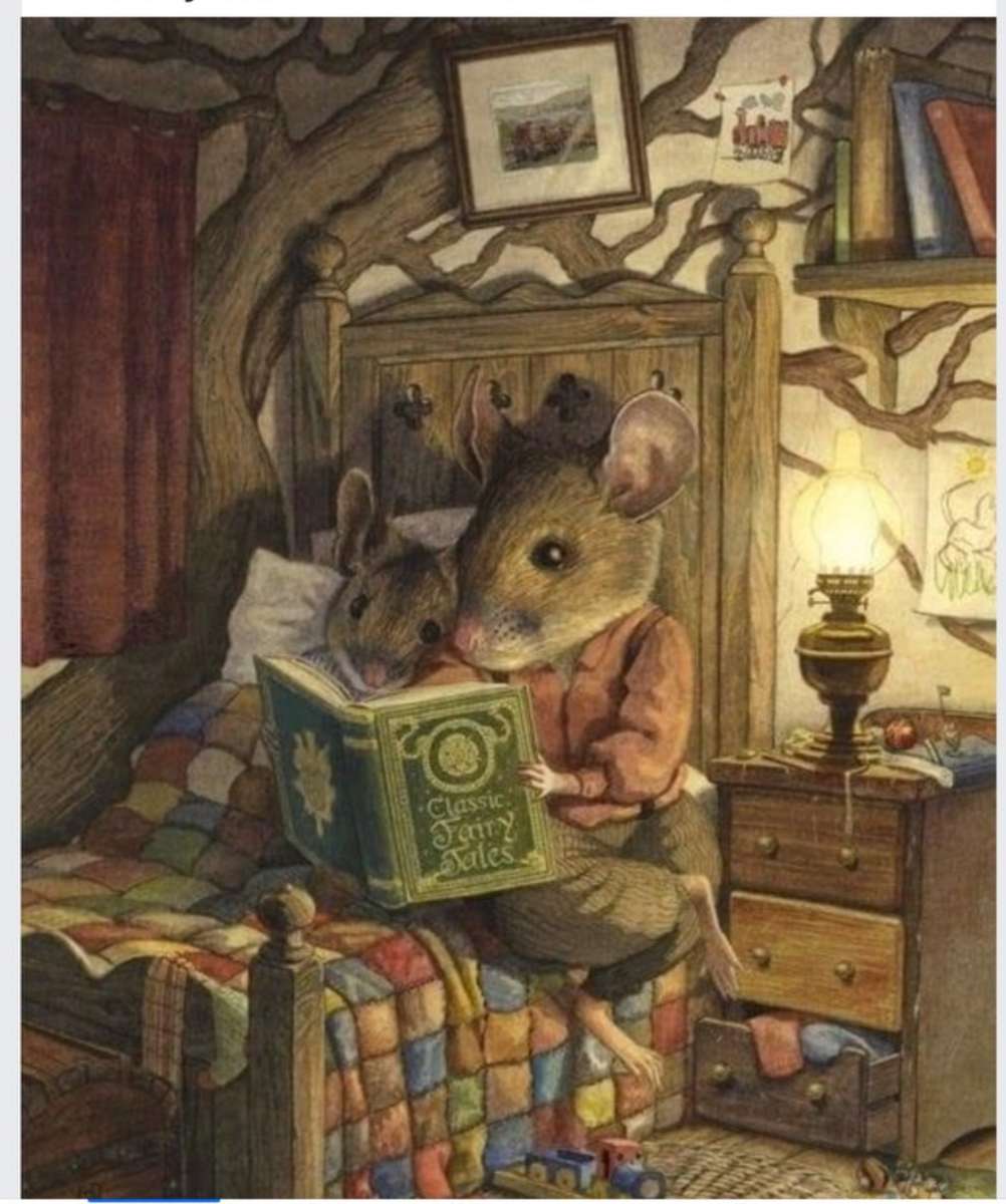 Ο παπά ποντίκι διαβάζει μια ιστορία παζλ online