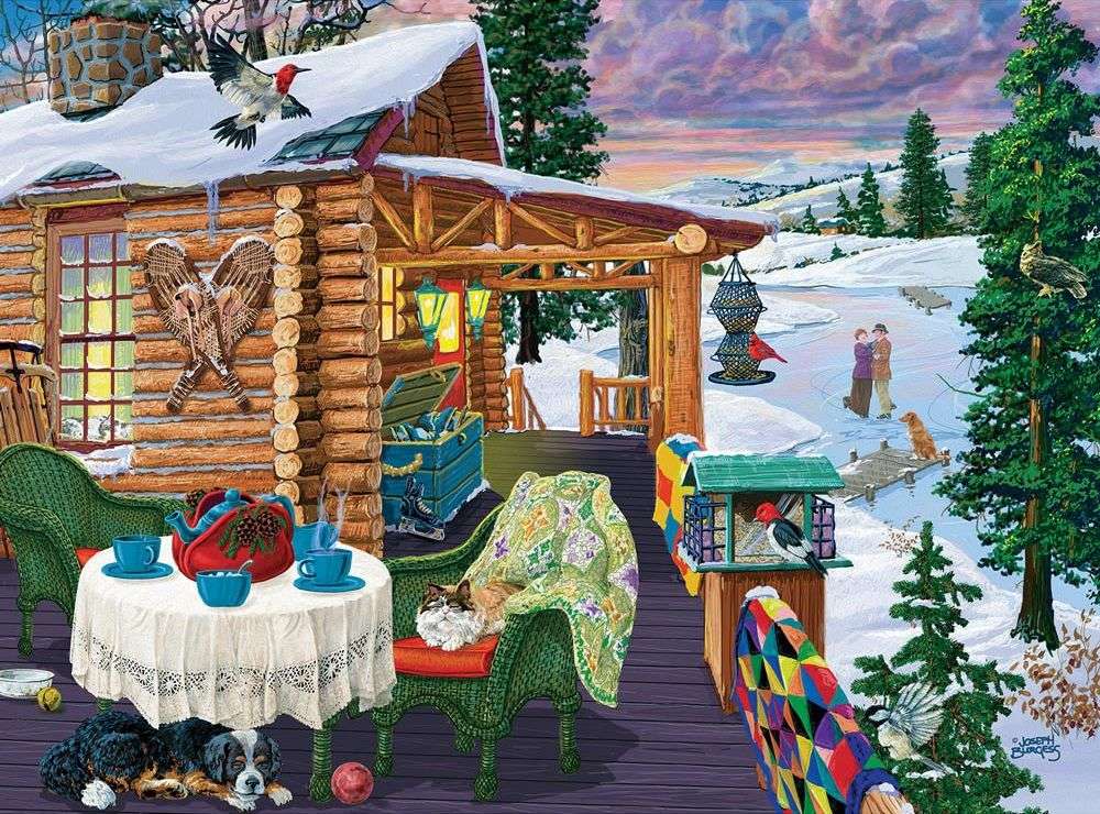 Winterbild in den Bergen Puzzlespiel online