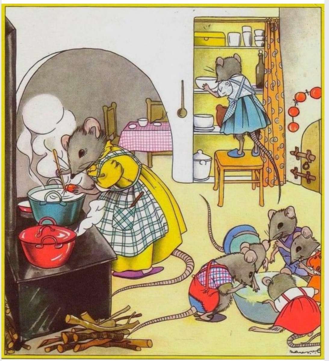 Snídaně v domku u myši. online puzzle