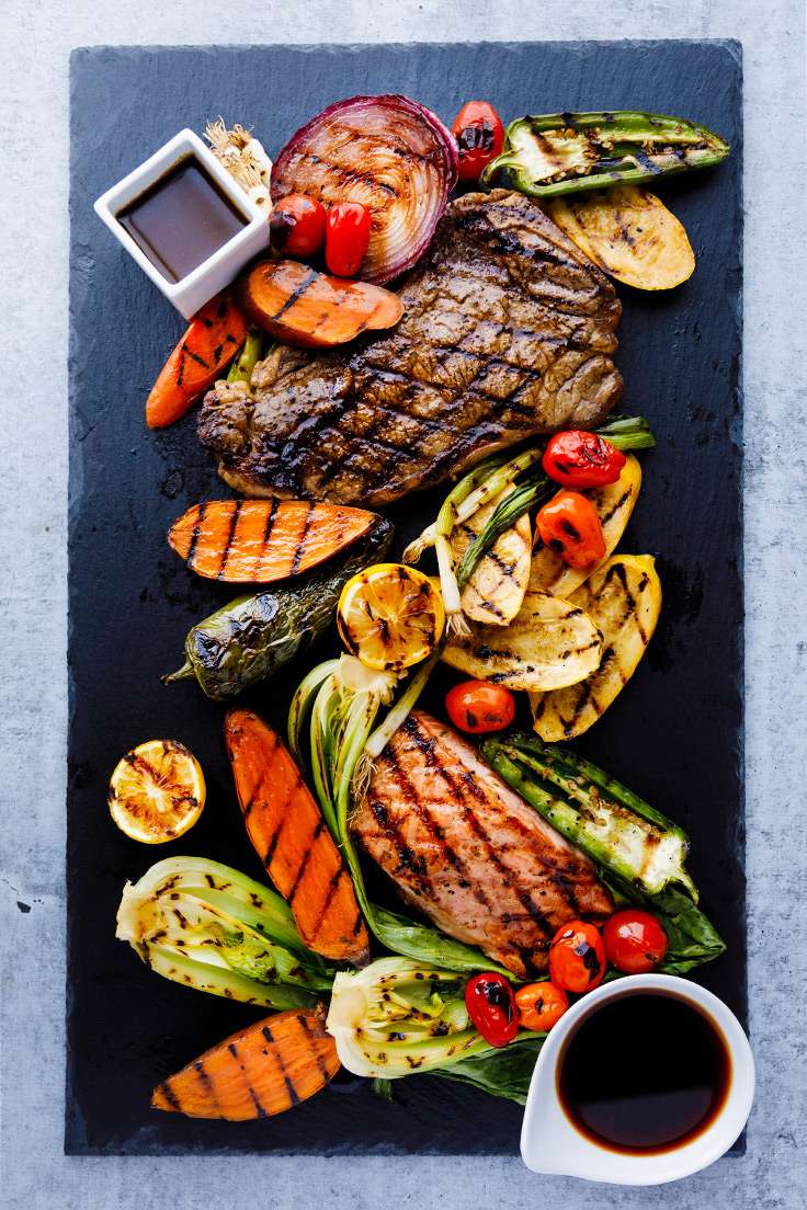 Carni e verdure alla griglia puzzle online