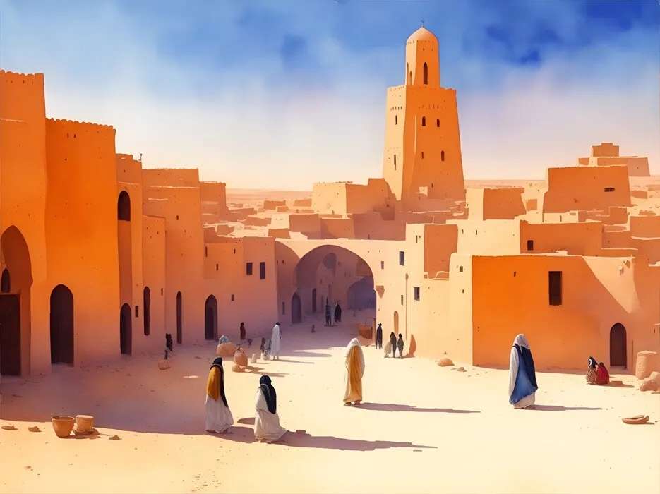 Pintura de Ghardaia na Argélia - puzzle online