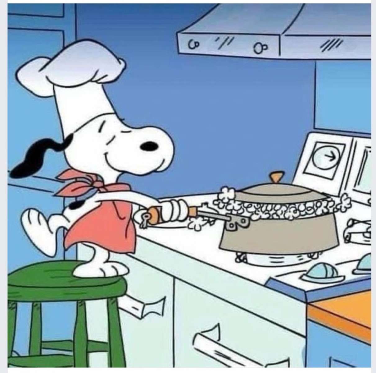 Chef-kok Snoopy knalt maïs legpuzzel online