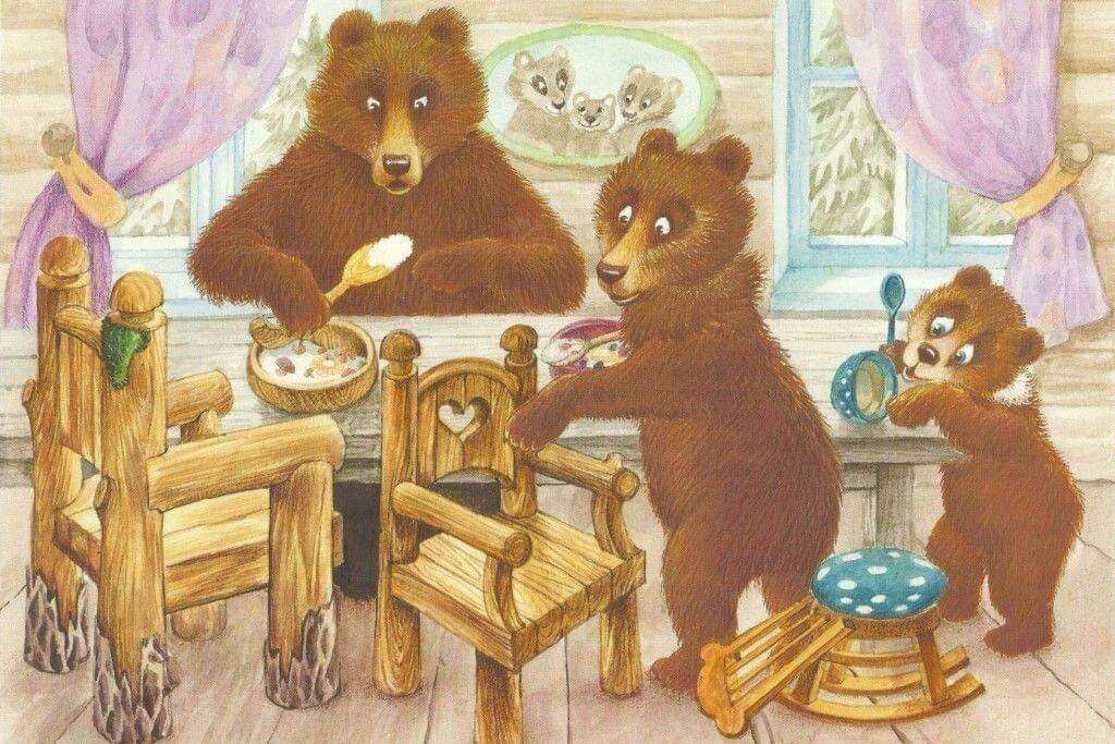 про трех медведей пазл онлайн