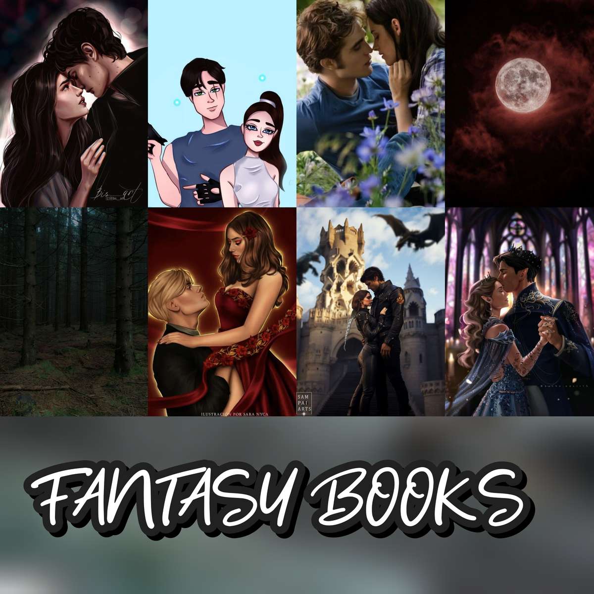 Fantasy böcker par pussel på nätet
