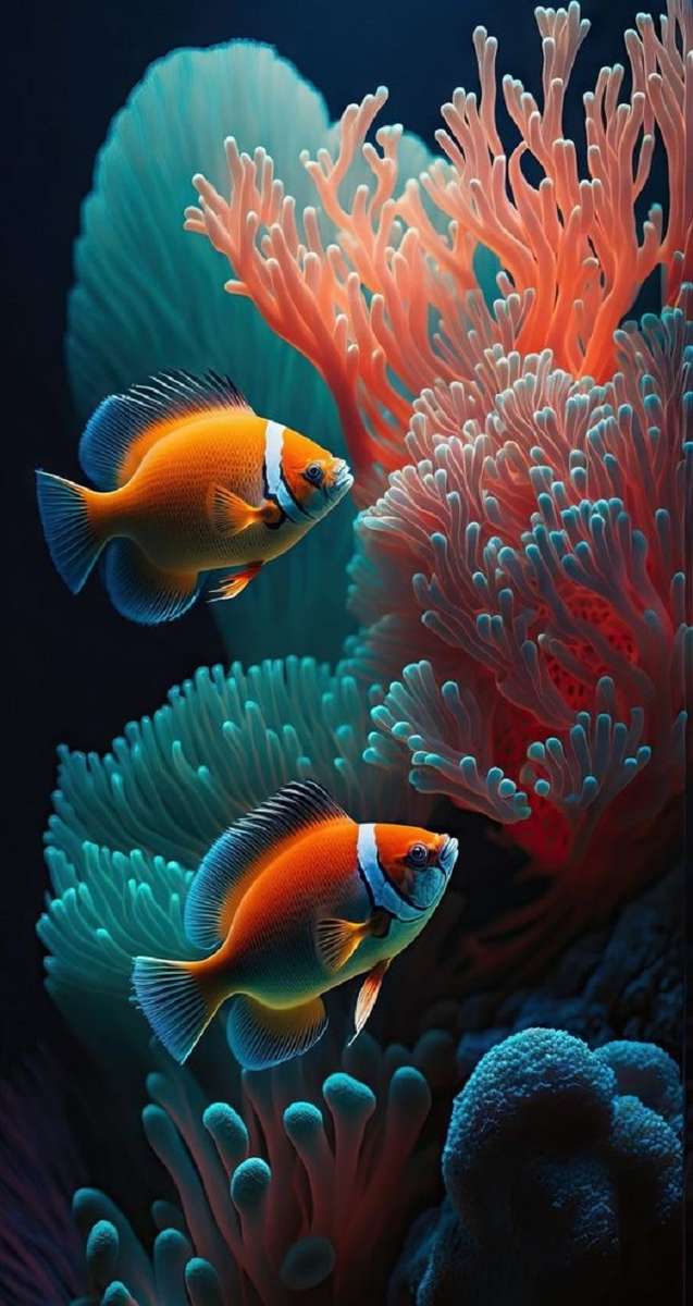 pesce bianco-arancio puzzle online