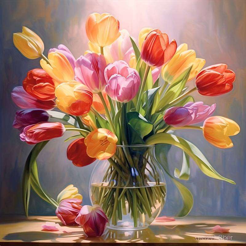 buquê de tulipas de primavera puzzle online