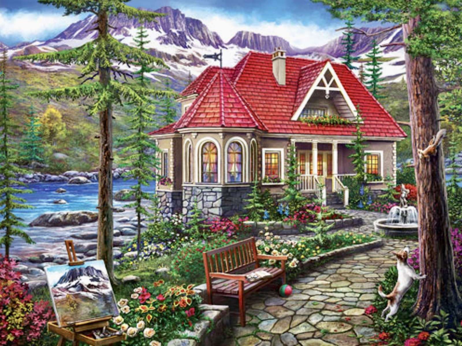 Een charmant huisje in het bos online puzzel