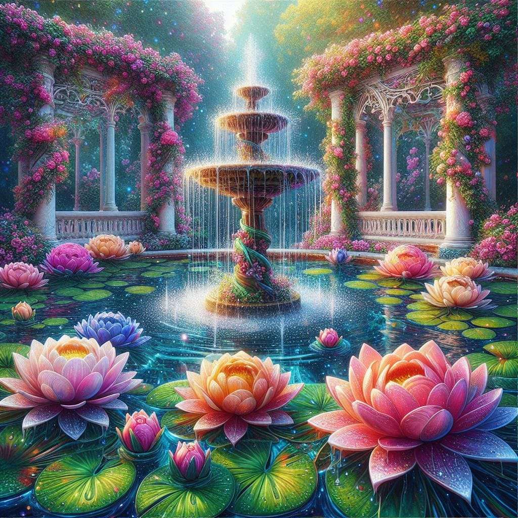 Lotus-fontein online puzzel