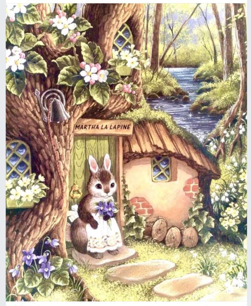 Home with Mrs. Bunny jigsaw puzzle online