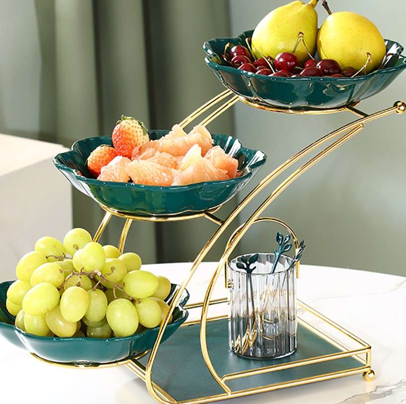 Fruit on a tiered platter jigsaw puzzle online