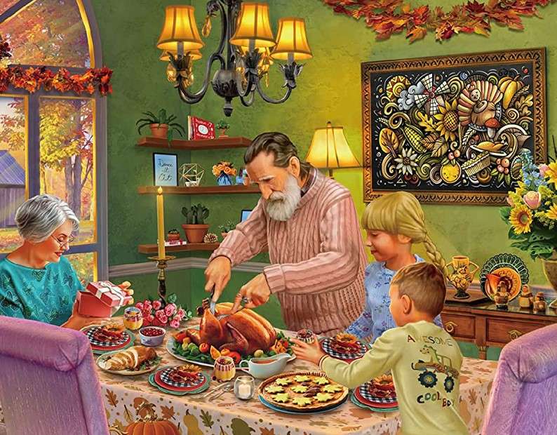 Pranzo in famiglia con i nonni puzzle online