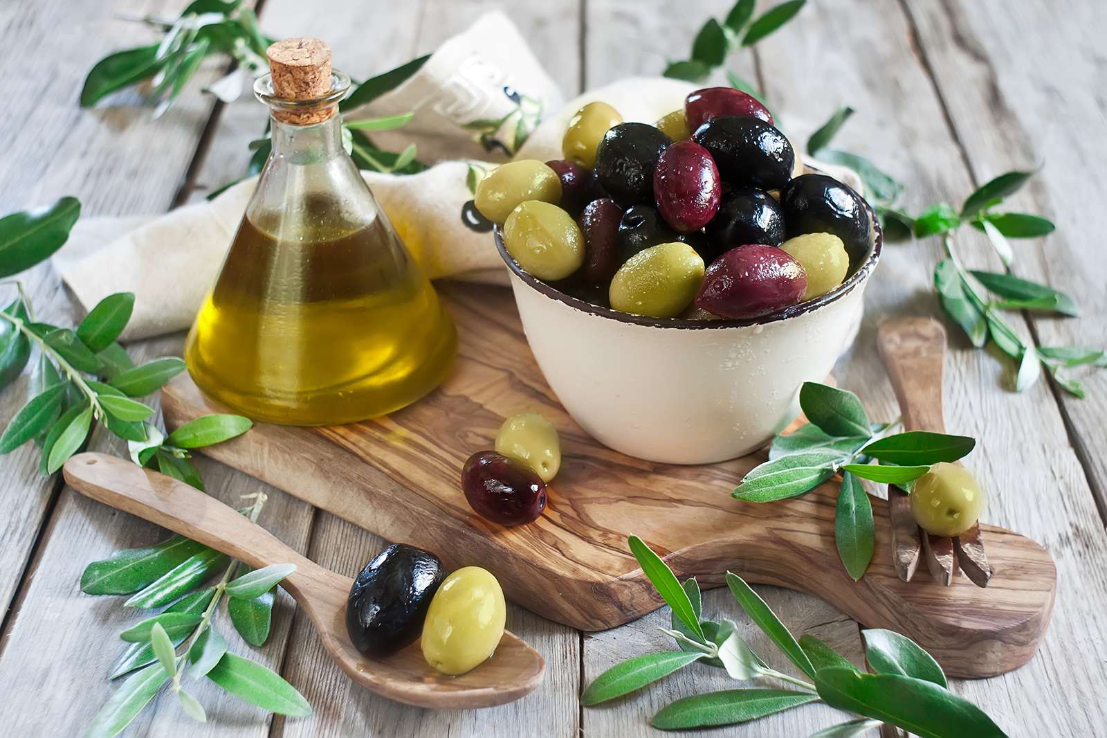 Olives et huile d'olive puzzle en ligne