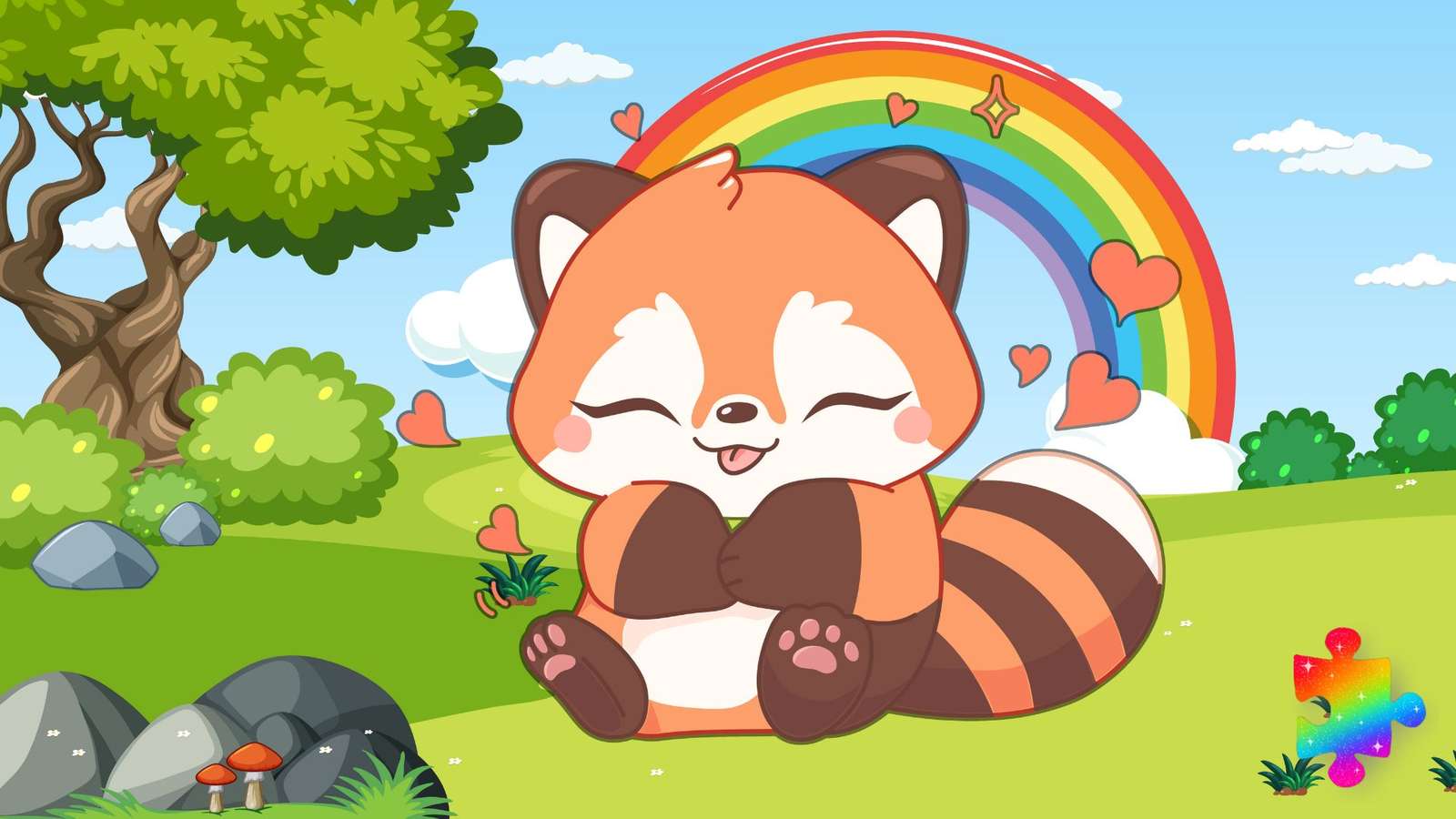 Vörös Panda kaland online puzzle