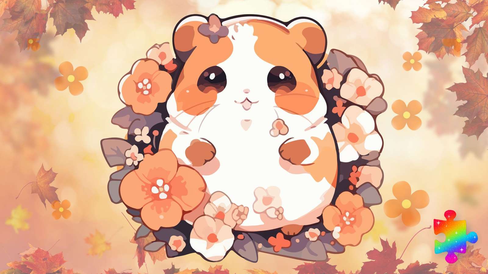 Hamster fleuri puzzle en ligne