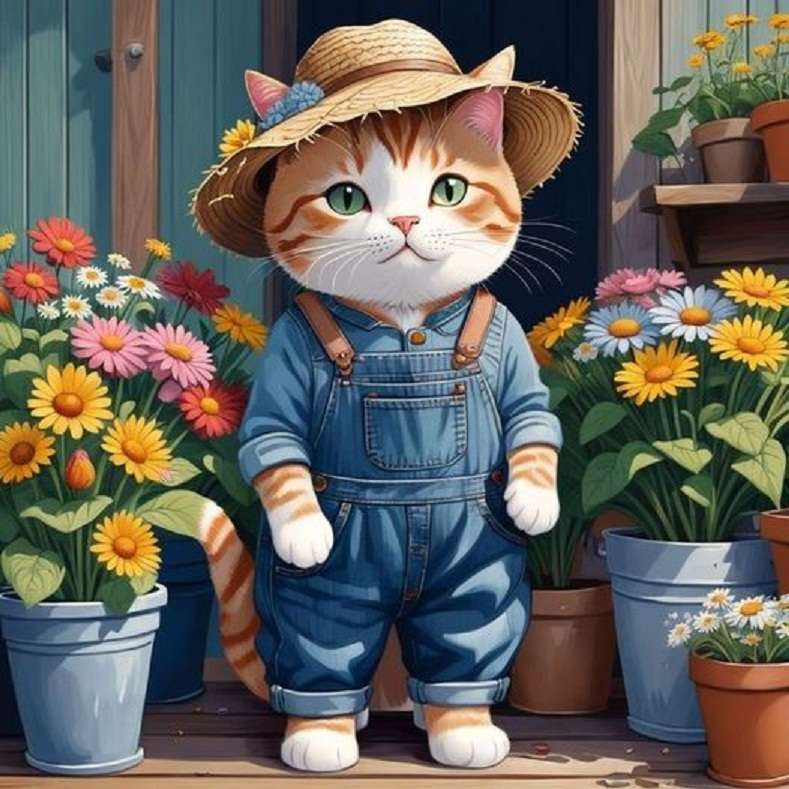 γατάκι κηπουρός παζλ online