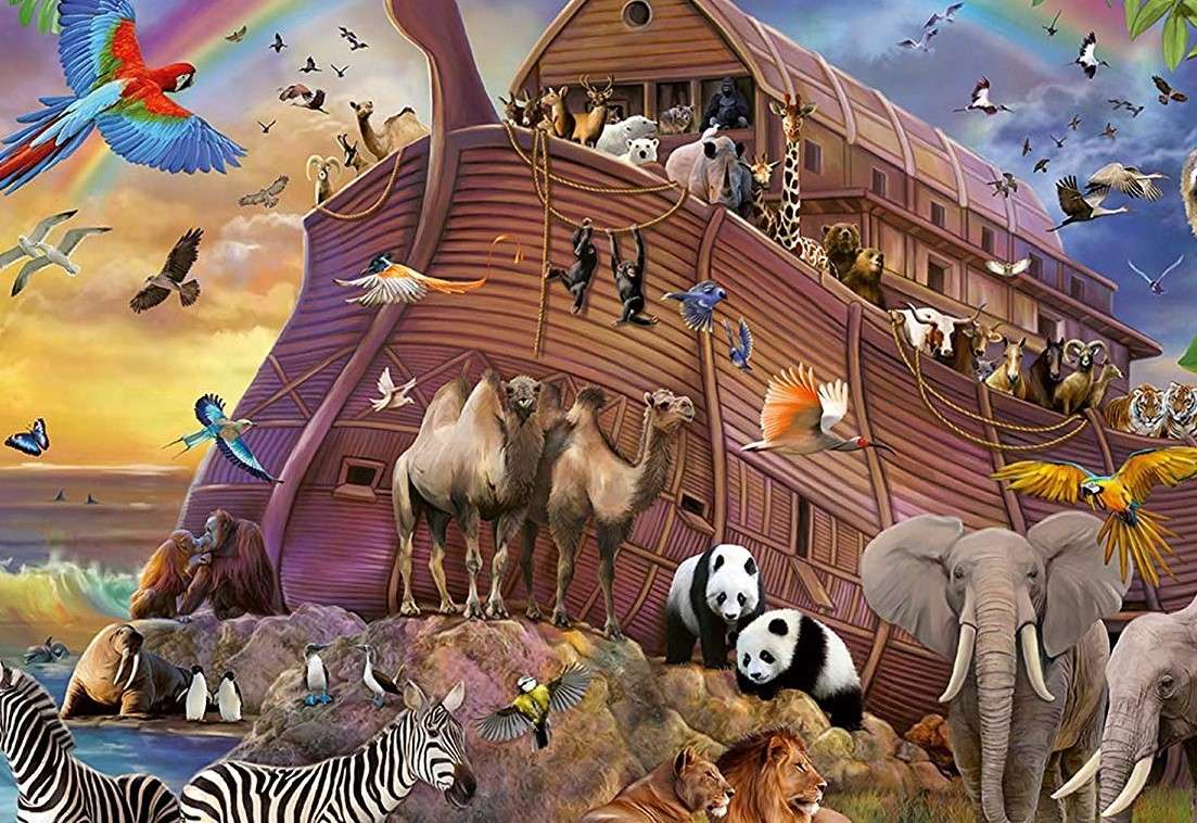 Noah's ark. A biblical story online puzzle