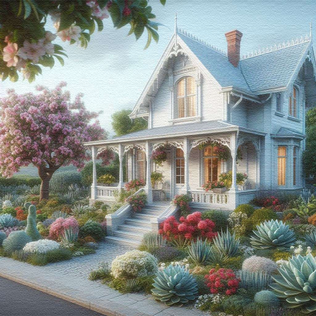 Casa bianca, piante succulente puzzle online