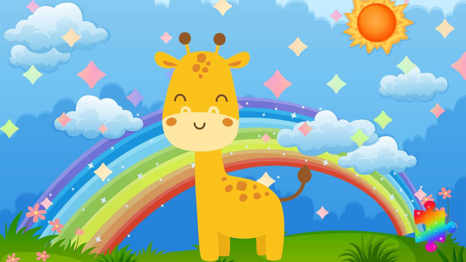 Щасливий жираф пазл онлайн