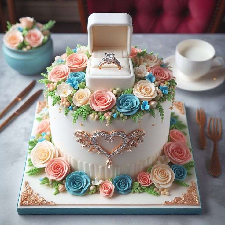 Verlovings taart legpuzzel online